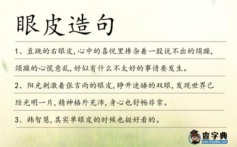 眼皮造句