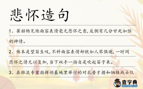 悲懷造句