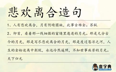 悲歡離合造句