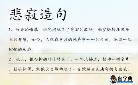 悲寂造句