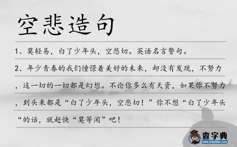 空悲造句