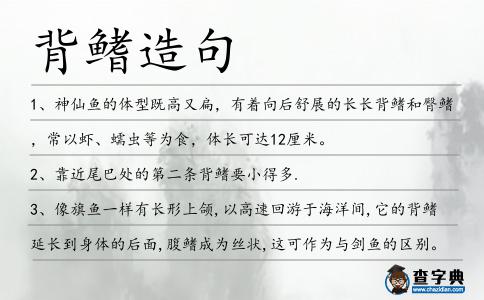 背鰭造句