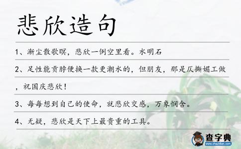 悲欣造句