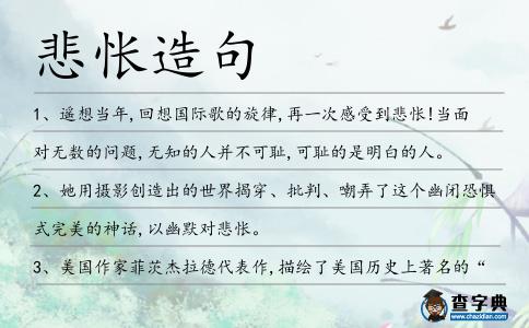 悲悵造句