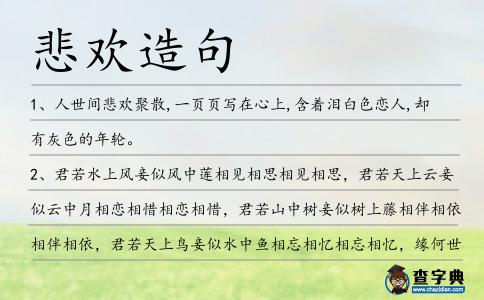 悲歡造句