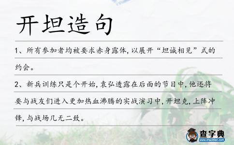 開坦造句