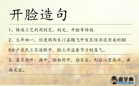 開臉造句
