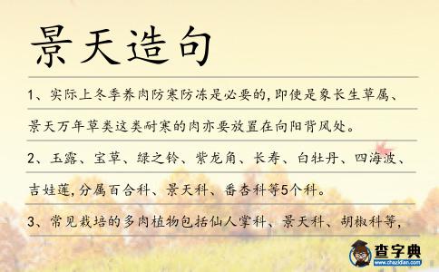 景天造句
