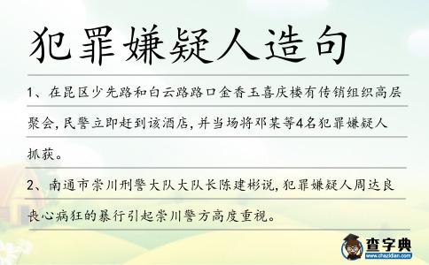 犯罪嫌疑人造句