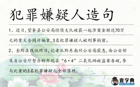 犯罪嫌疑人造句