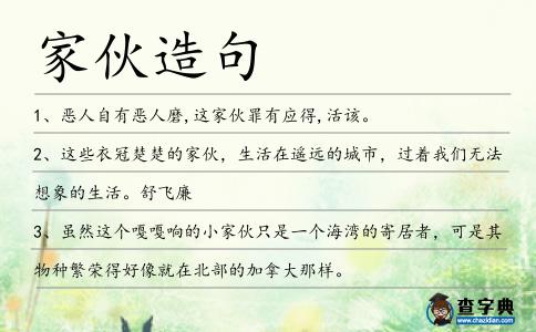 家伙造句