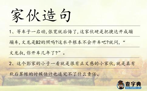 家伙造句