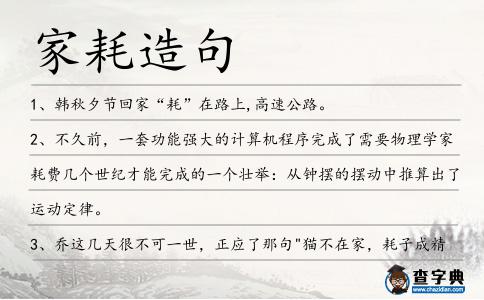 家耗造句