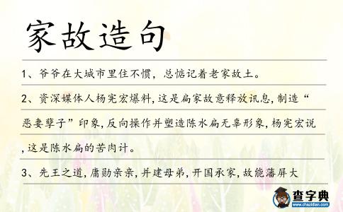家故造句