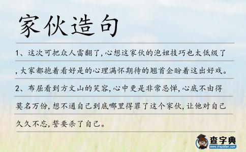 家伙造句
