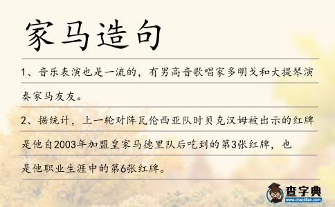 家馬造句