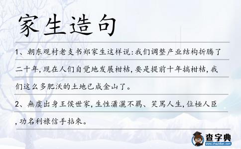 家生造句