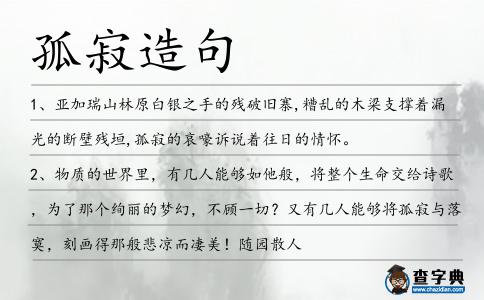 孤寂造句