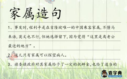 家屬造句