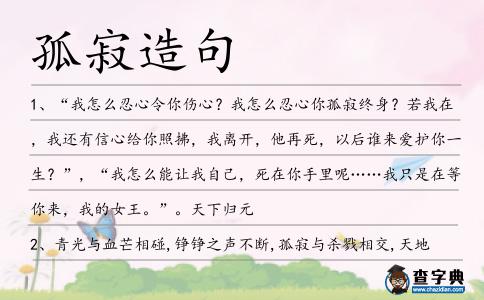 孤寂造句
