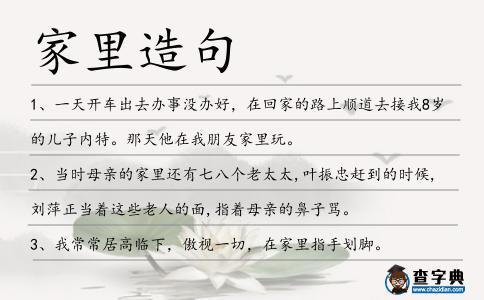 家里造句