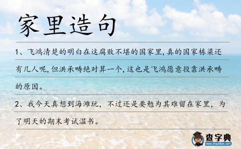 家里造句
