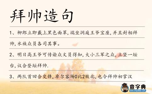 拜帥造句