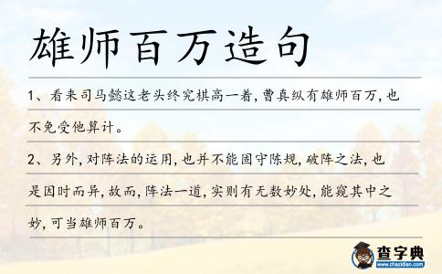 雄師百萬造句