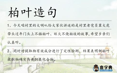 柏葉造句