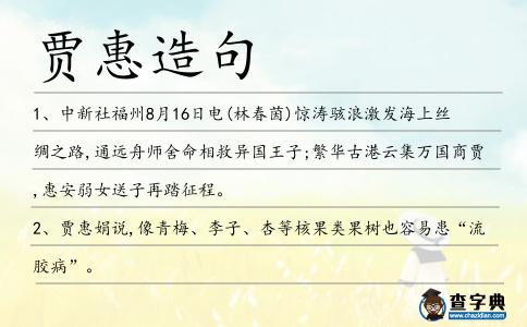 賈惠造句