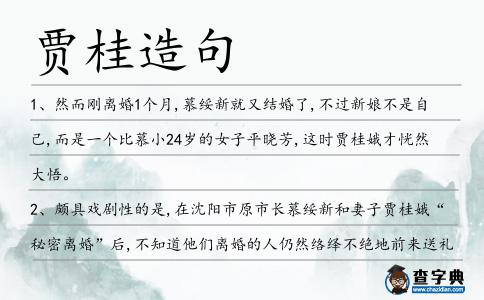 賈桂造句