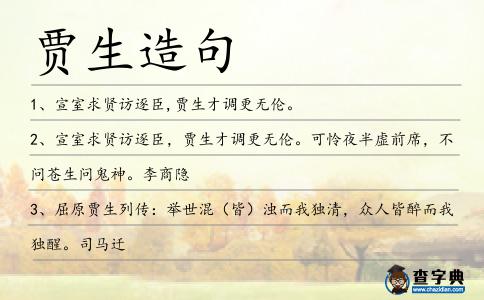 賈生造句