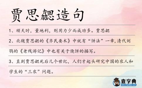 賈思勰造句