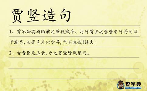 賈豎造句