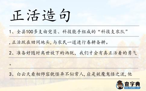 正活造句