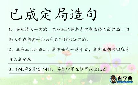 已成定局造句