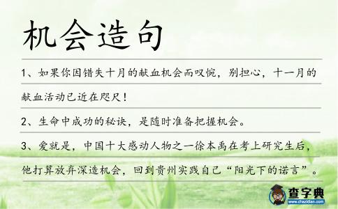 機(jī)會造句
