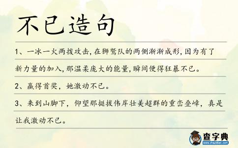 不已造句