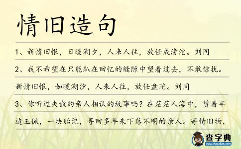 情舊造句