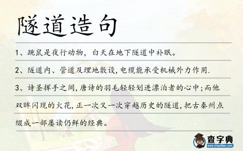 隧道造句