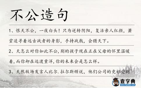 不公造句