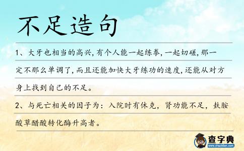 不足造句