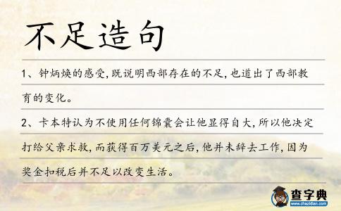 不足造句