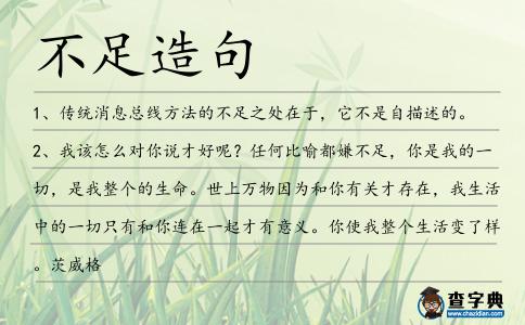 不足造句