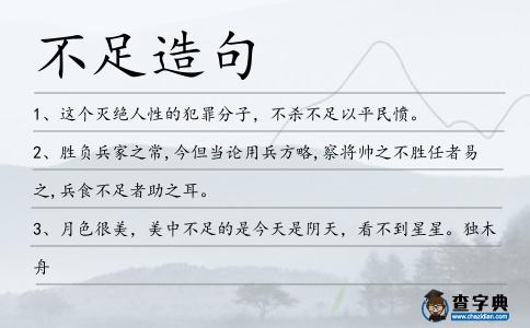 不足造句