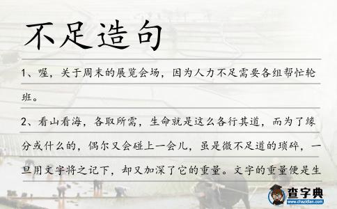 不足造句