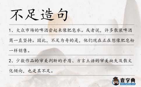 不足造句