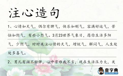 注心造句