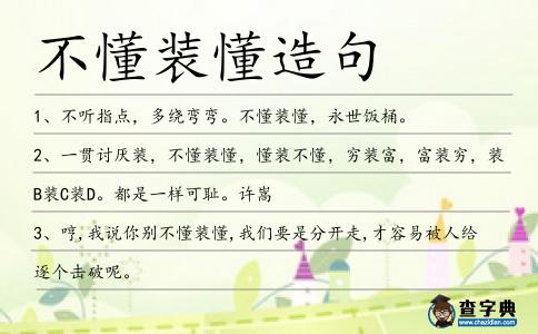 不懂裝懂造句