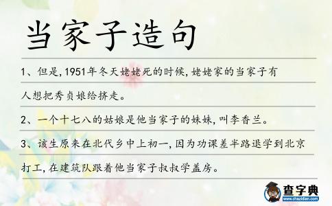 當家子造句